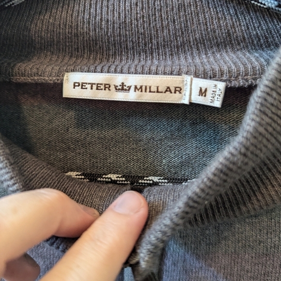 Peter Millar Striped Wool Cashmere Blend 1/4 Zip Pullover - Picture 9 of 11